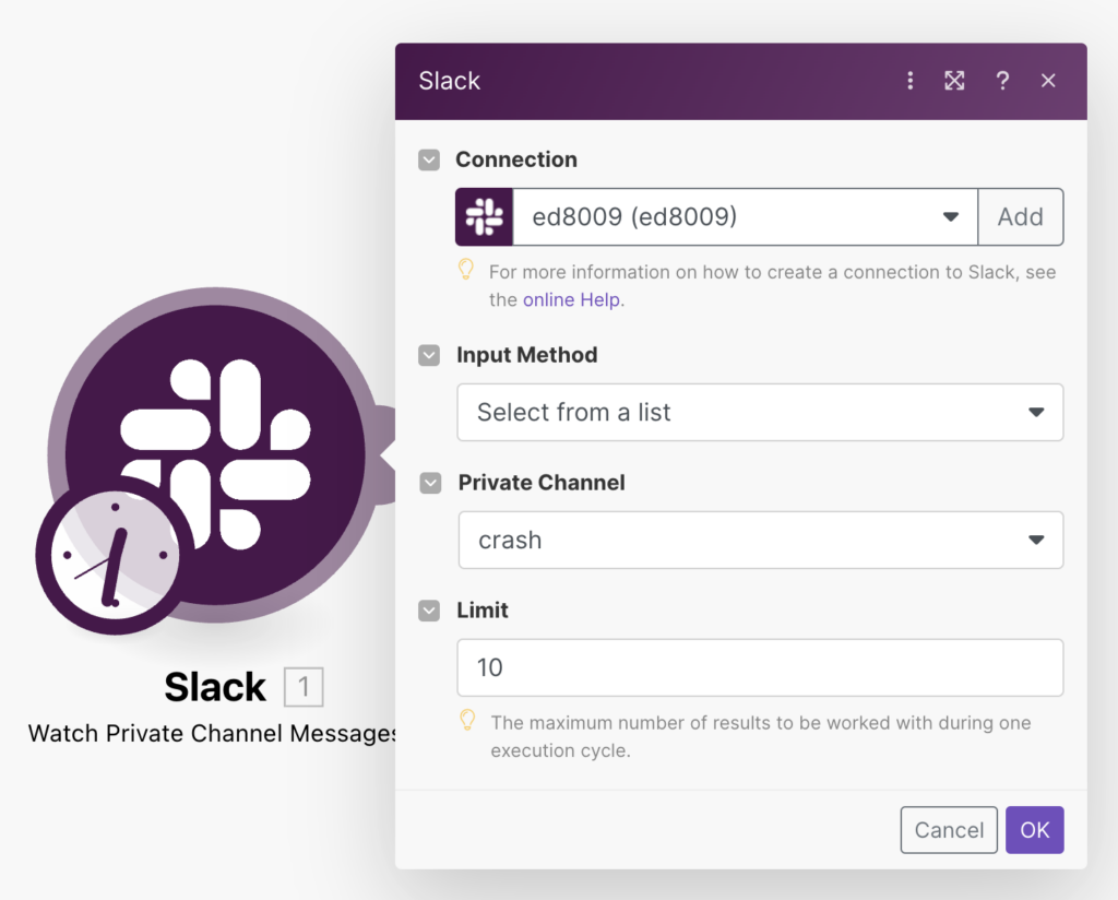 Настраиваем интеграцию Slack в Make
